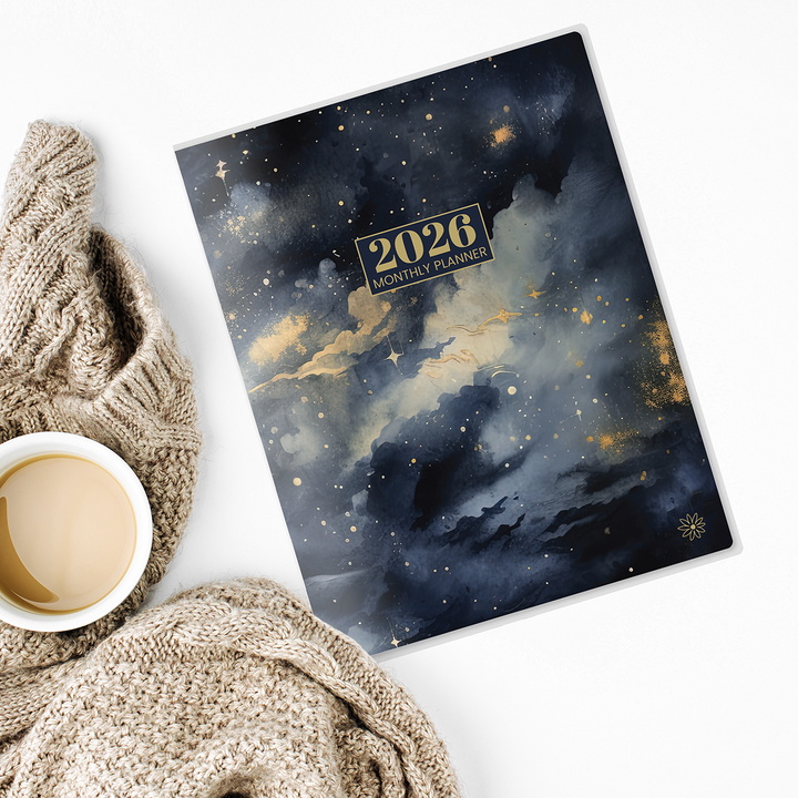 2026 Monthly Planner, 9" x 12", Midnight Sky