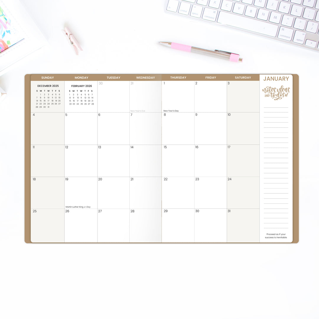 2026 Monthly Planner, 9" x 12", Garden Party