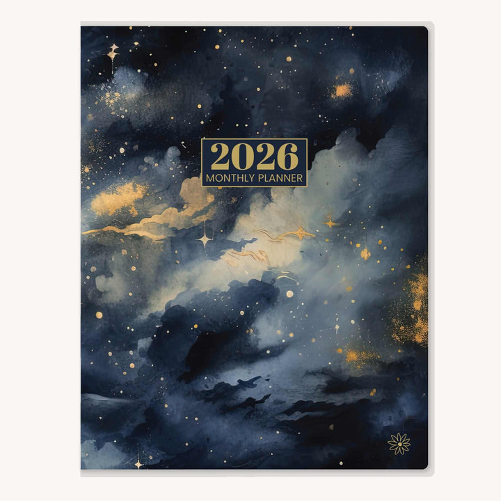 2026 Monthly Planner, 9" x 12", Midnight Sky