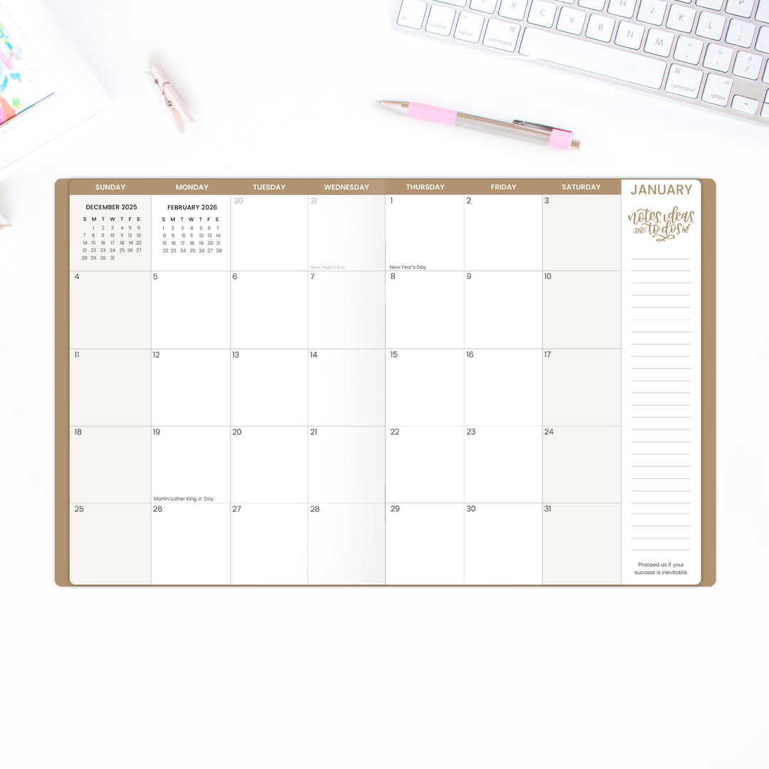 2026 Monthly Planner, 9" x 12", Midnight Sky