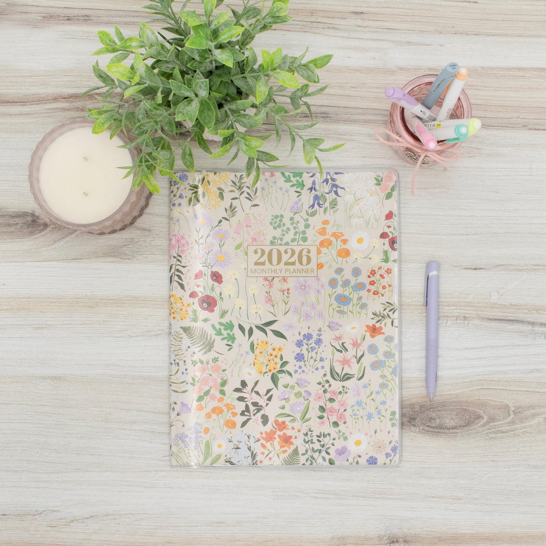 2026 Monthly Planner, 9" x 12", Garden Party