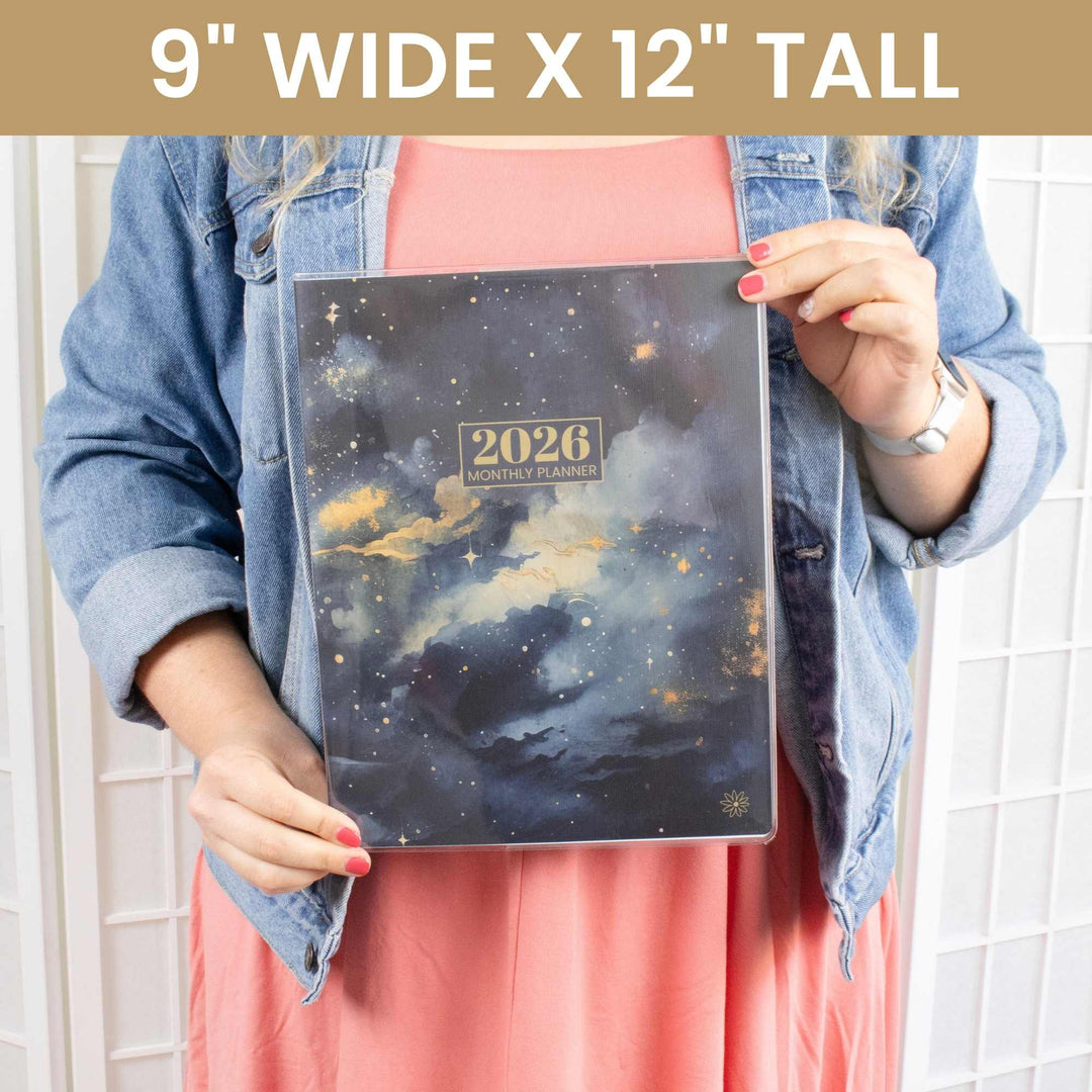 2026 Monthly Planner, 9" x 12", Midnight Sky