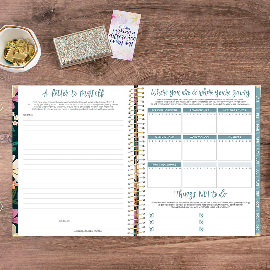 2026 Hard Cover Planner, 8.5" x 11", Blooming Wildly