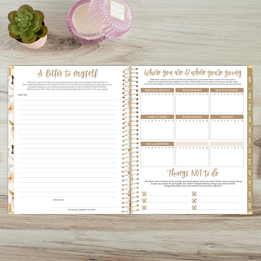 2026 Hard Cover Planner, 8.5" x 11", Butterfly Garden