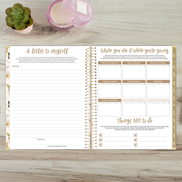 2026 Hard Cover Planner, 8.5" x 11", Butterfly Garden