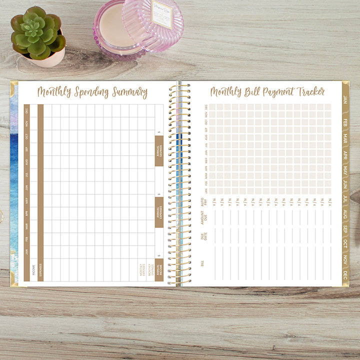 2026 Hard Cover Planner, 8.5" x 11", Coastal Calm