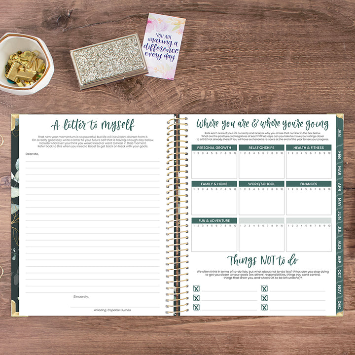 2026 Hard Cover Planner, 8.5" x 11", Eucalyptus, Green