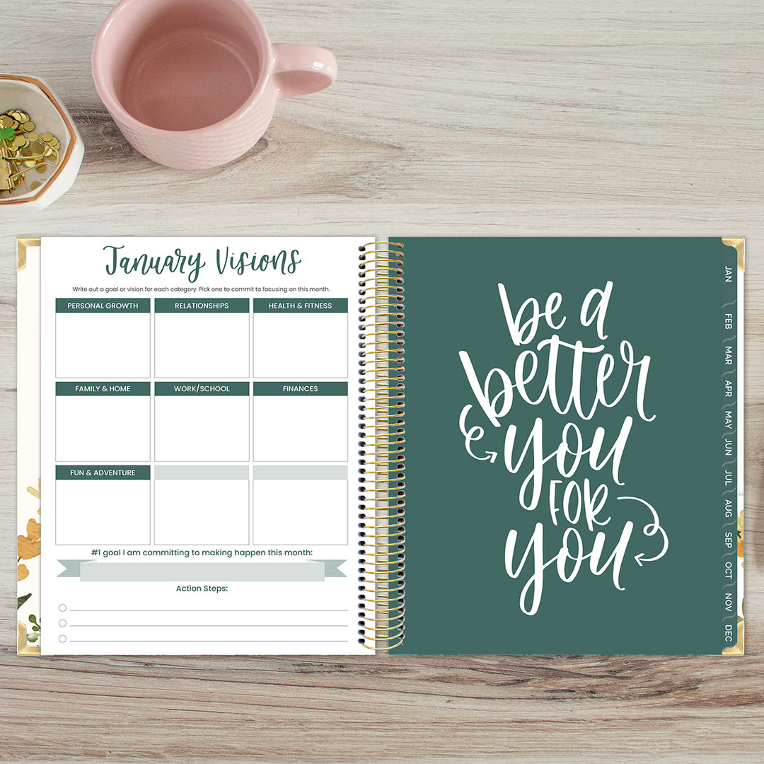 2026 Vision Planner, 7.5" x 9", Eucalyptus, White