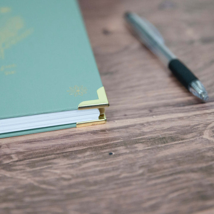 2025-26 Hard Cover Planner, 5.5" x 8.25", Green Linen