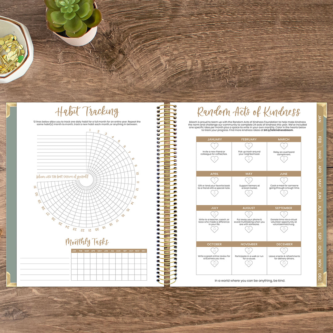 2026 Vision Planner, 7.5" x 9", Green Linen