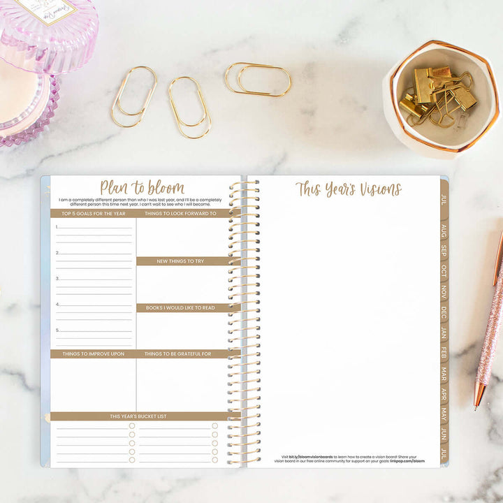 2025-26 Soft Cover Planner, 5.5" x 8.25", Iridescent Opal