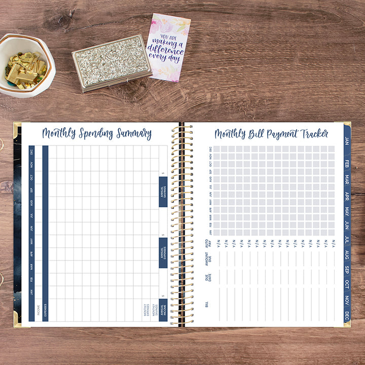 2026 Hard Cover Planner, 8.5" x 11", Midnight Sky