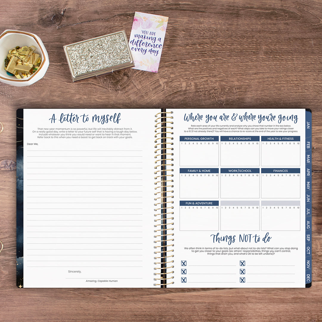 2026 Soft Cover Planner, 8.5" x 11", Midnight Sky