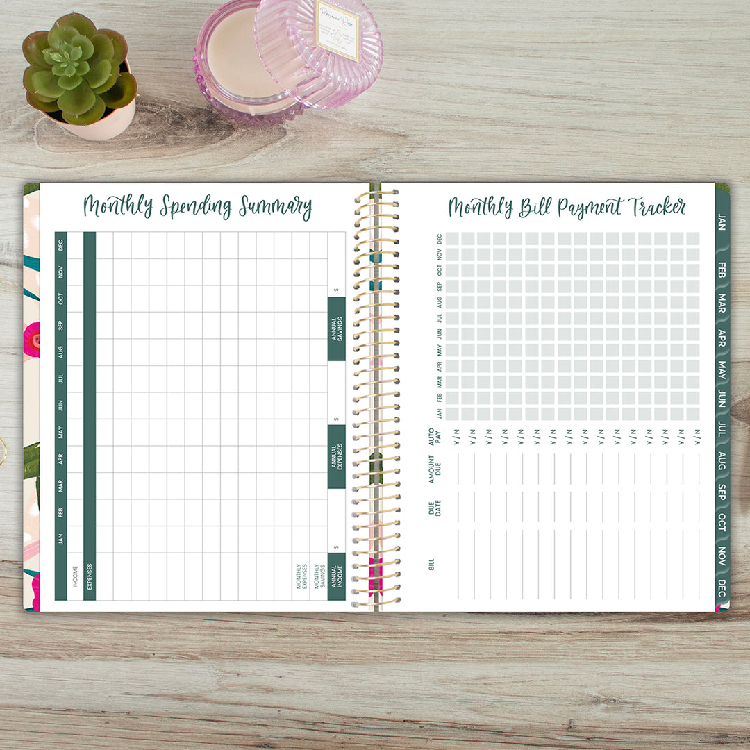 2026 Soft Cover Planner, 8.5" x 11", Pink Poppies