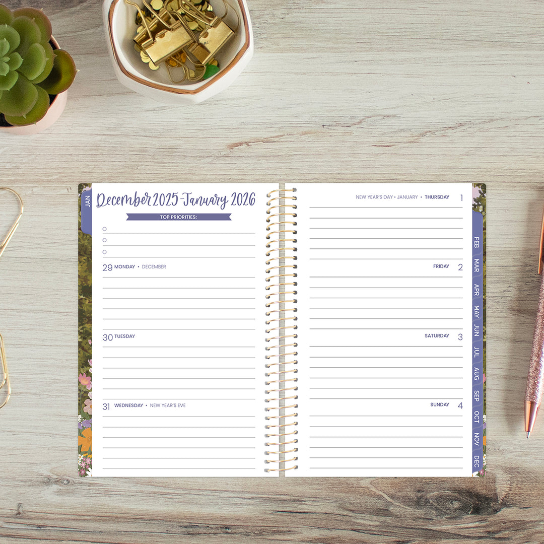 2026 Soft Cover Planner, 4" x 6", Wildflower Mountainside
