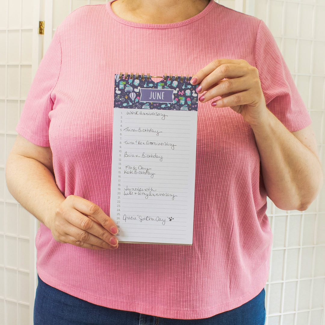 Perpetual Calendar, 5" x 10", Holiday Icons