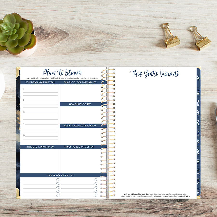 2026 Hard Cover Planner, 5.5" x 8.25", Midnight Sky