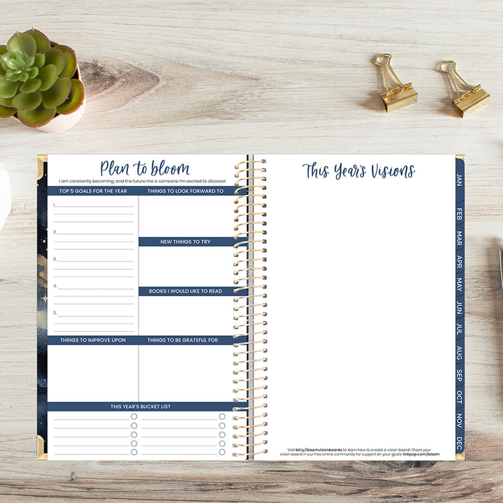 2026 Hard Cover Planner, 5.5" x 8.25", Midnight Sky