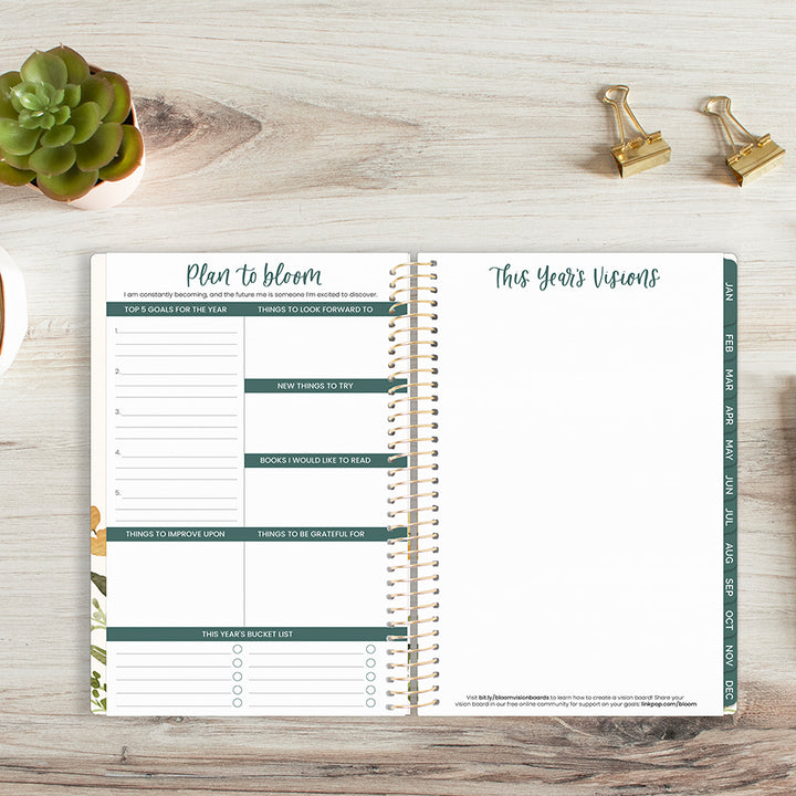 2026 Soft Cover Planner, 5.5" x 8.25", Beige Bouquet