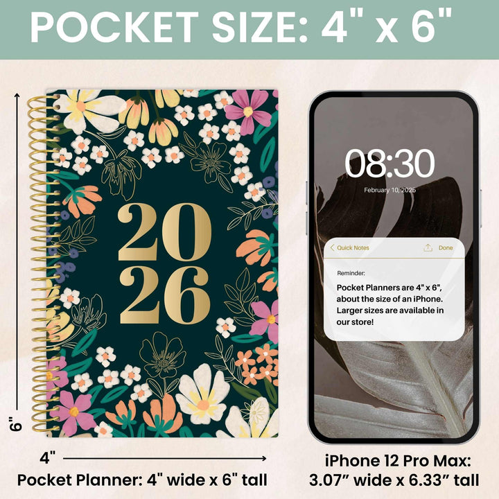 2026 Soft Cover Planner, 4" x 6", Blooming Wildly