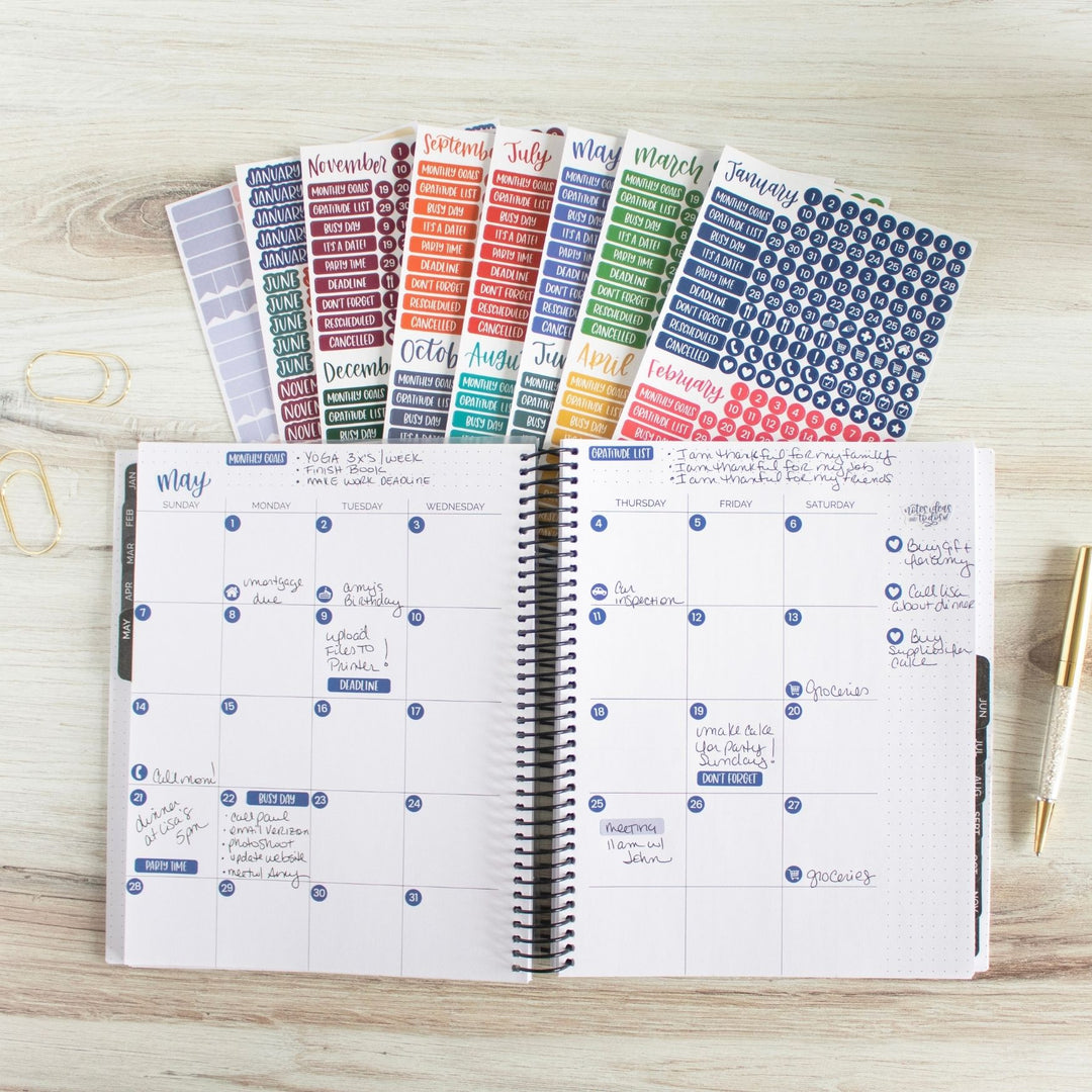 Planner Sticker Pack, Calendar Essentials, Happy Seasons