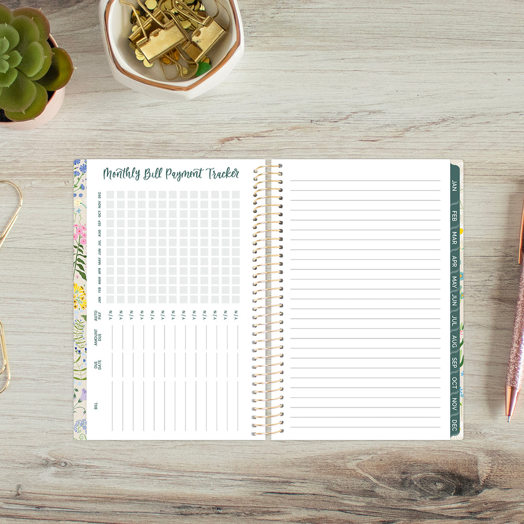 2026 Soft Cover Planner, 4" x 6", Garden Party, Beige