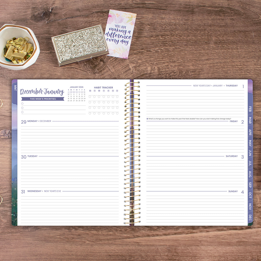 2026 Soft Cover Planner, 8.5" x 11", Mystic Mountains