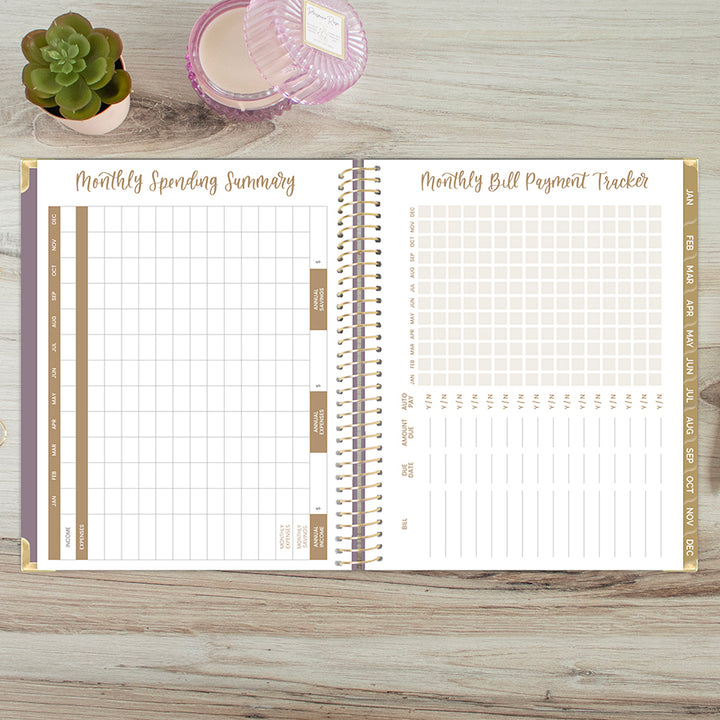 2026 Hard Cover Planner, 8.5" x 11", Linen, Purple