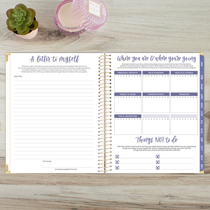 2026 Hard Cover Planner, 8.5" x 11", Spread Kindness Like Wildflowers