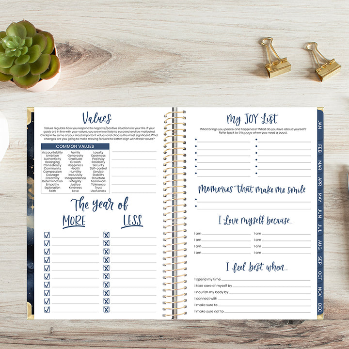 2026 Hard Cover Planner, 5.5" x 8.25", Midnight Sky