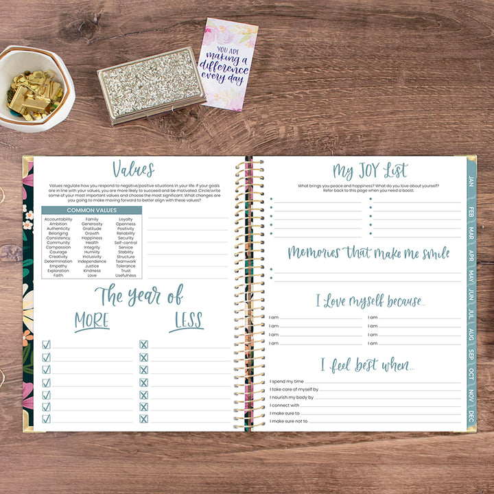 2026 Hard Cover Planner, 8.5" x 11", Blooming Wildly