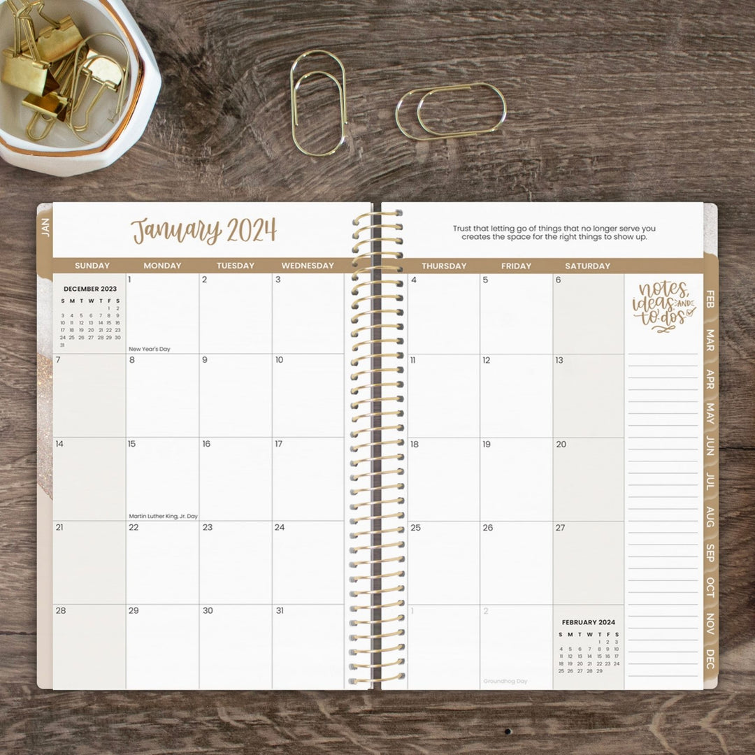2024 Soft Cover Planner, 5.5" x 8.25", Brushed Beige
