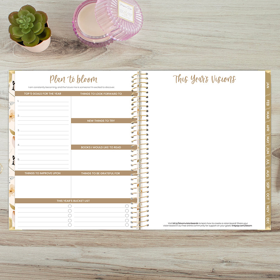 2026 Hard Cover Planner, 8.5" x 11", Butterfly Garden