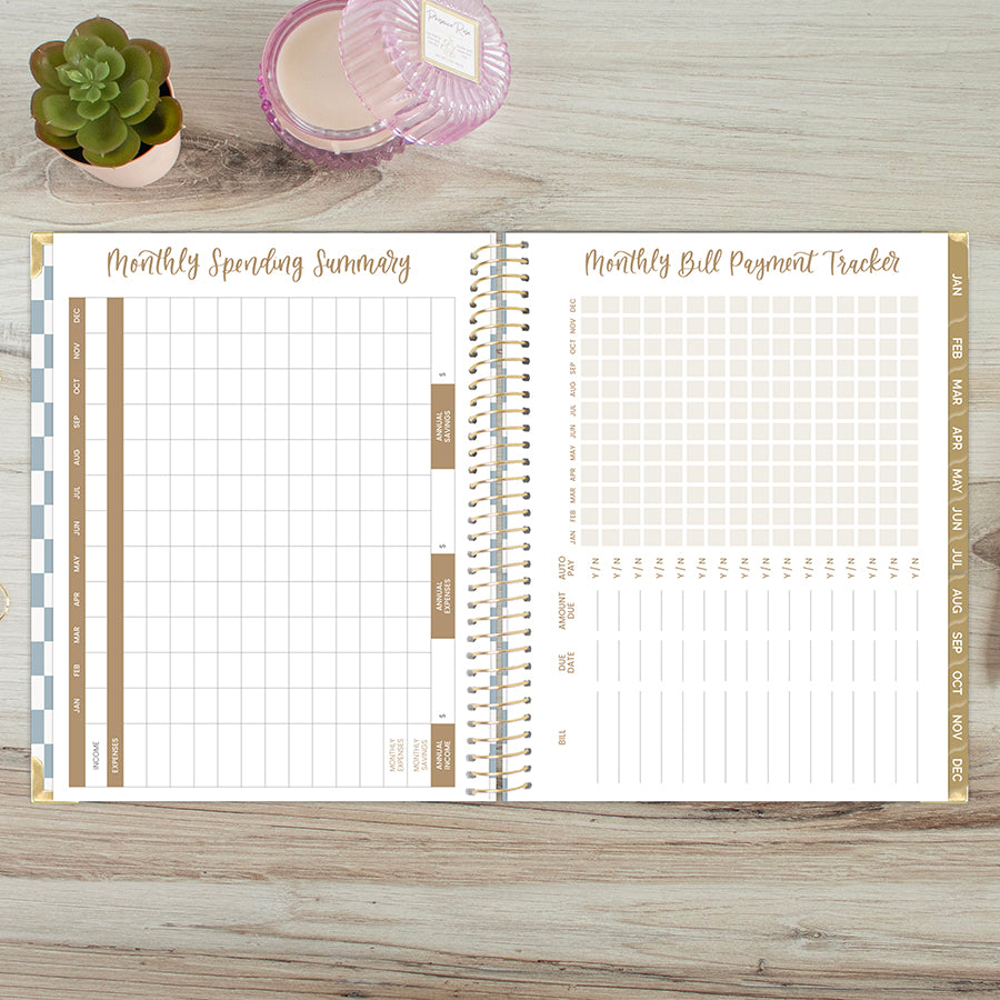 2026 Hard Cover Planner, 8.5" x 11", Checkered