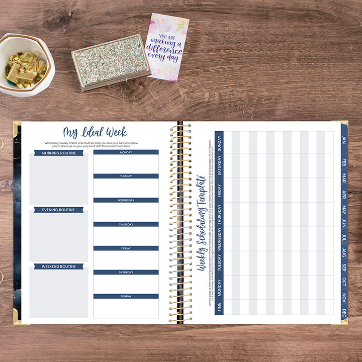 2026 Hard Cover Planner, 8.5" x 11", Midnight Sky