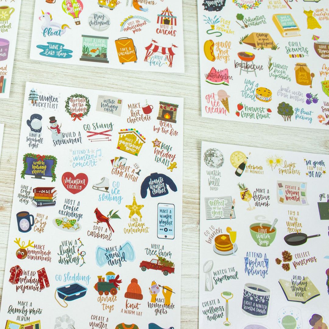 Planner Stickers, Seasonal Bucket Lists