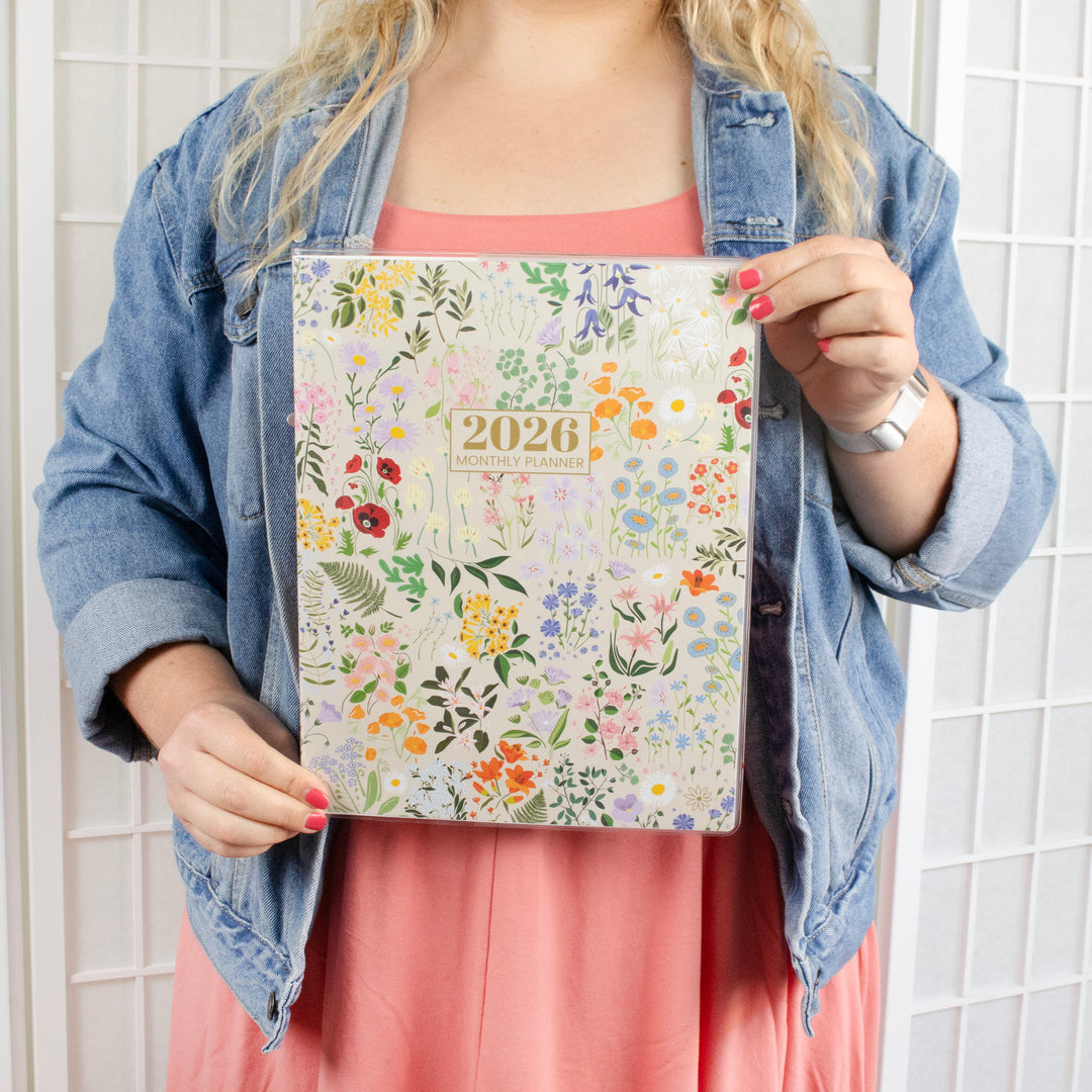 2026 Monthly Planner, 9" x 12", Garden Party
