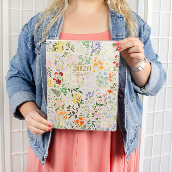 2026 Monthly Planner, 9" x 12", Garden Party