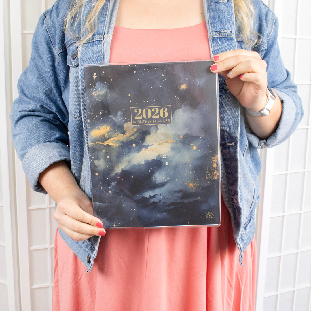 2026 Monthly Planner, 9" x 12", Midnight Sky