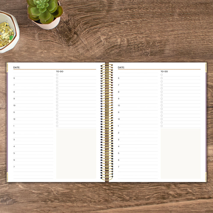 6-Month Undated Daily To-Do Planner, 7” x 9”, Purple Linen