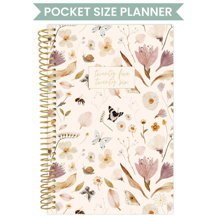 2025-26 Soft Cover Planner, 4" x 6", Butterfly Garden