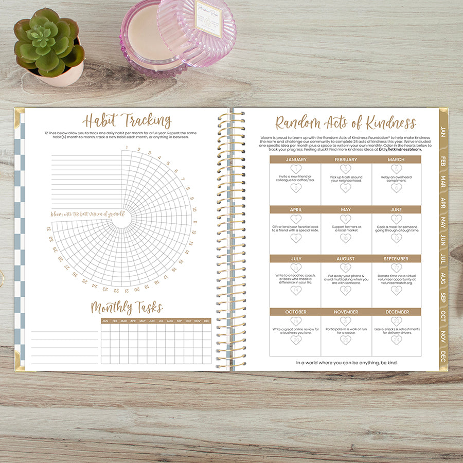 2026 Hard Cover Planner, 8.5" x 11", Checkered