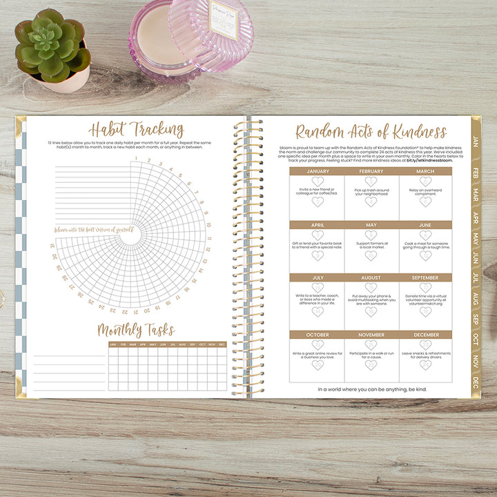 2026 Hard Cover Planner, 8.5" x 11", Checkered