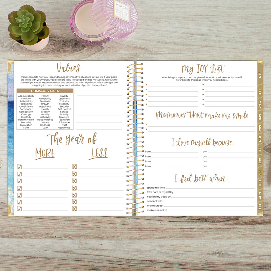 2026 Hard Cover Planner, 8.5" x 11", Coastal Calm