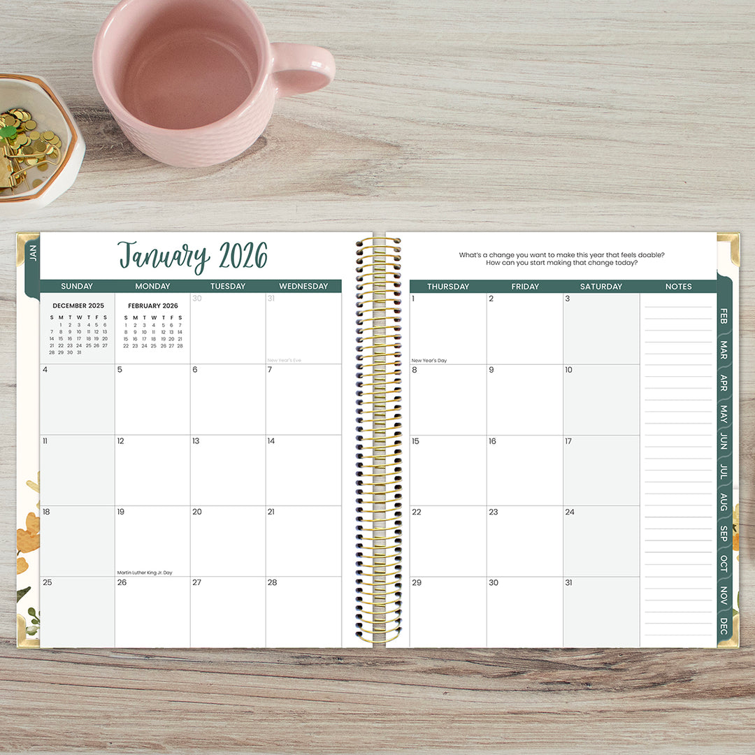 2026 Vision Planner, 7.5" x 9", Eucalyptus, White