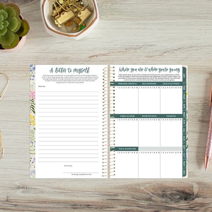 2026 Soft Cover Planner, 4" x 6", Garden Party, Beige