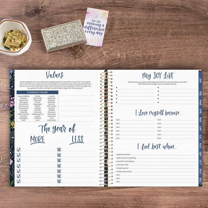 2026 Soft Cover Planner, 8.5" x 11", Garden Party, Navy