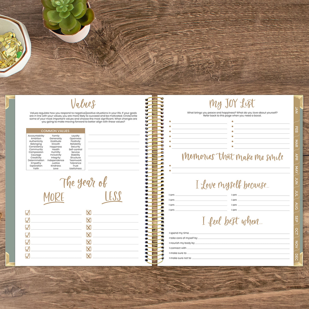 2026 Vision Planner, 7.5" x 9", Green Linen