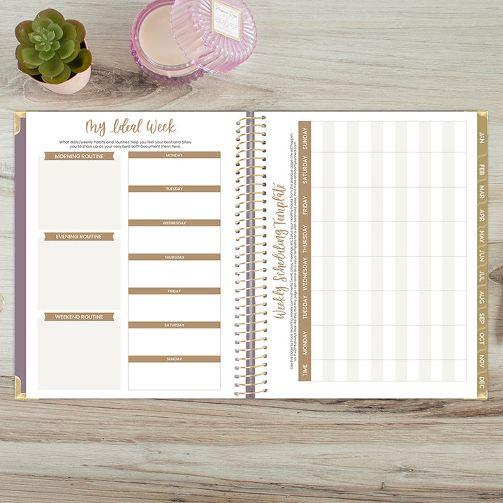 2026 Hard Cover Planner, 8.5" x 11", Linen, Purple