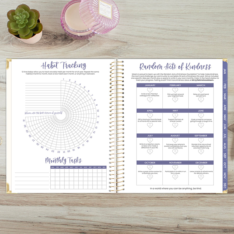 2026 Hard Cover Planner, 8.5" x 11", Spread Kindness Like Wildflowers